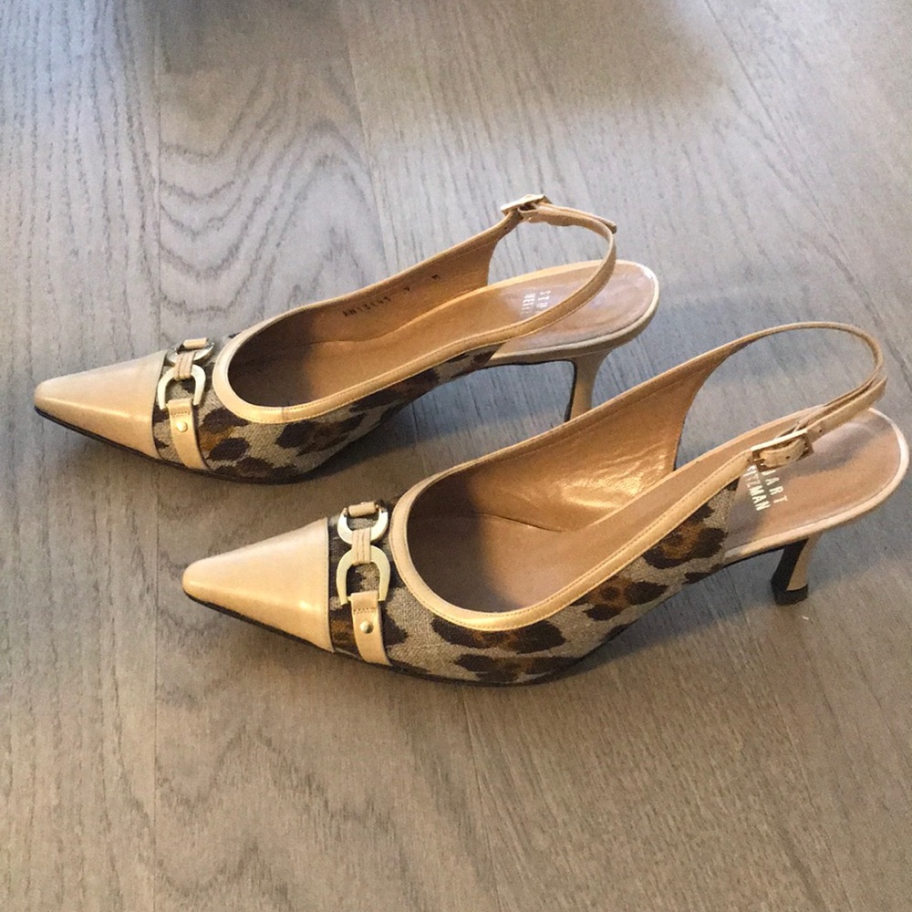 Stuart Weitzman Pointed sling backs.